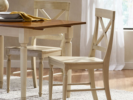 Dining Chair With X Shaped Back (Set of 2)