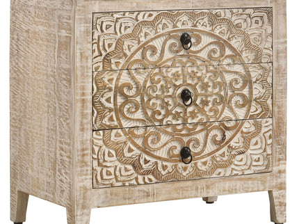 Kenzie - 3 Drawer Mandala Cabinet - White