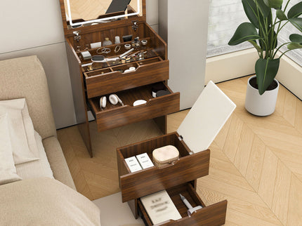 Vanity Desk With Lighted Mirror & Stool