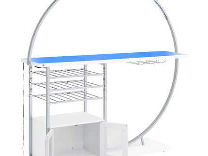 Casey - 2 Door Home Bar Storage Bar With Customizable Lighting - White