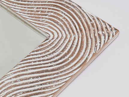 Handcarved Rectangle Mirror Accent With 3mm Glass - Antique White
