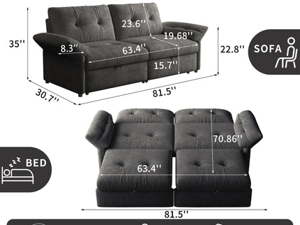 Sofa Bed, 2 In 1 Design For Living Rooms