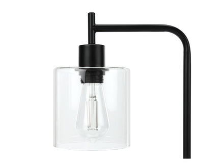 Lighting, Table Lamp, USB Port Included, Glass Shade, Modern - Black
