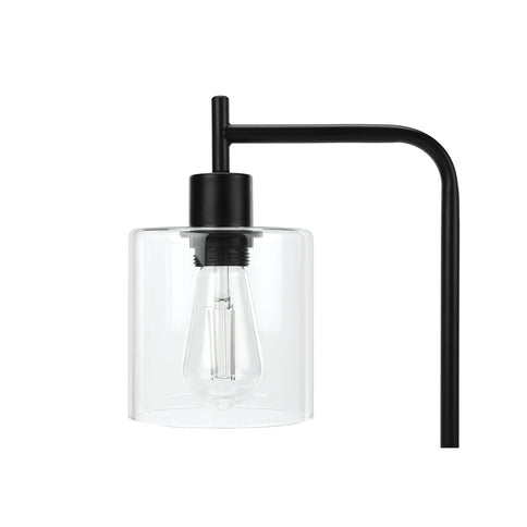 Lighting, Table Lamp, USB Port Included, Glass Shade, Modern - Black