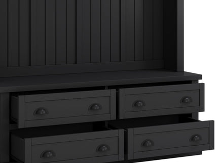 Hall Tree With 4 Drawers, Coat Rack With 6 Hooks