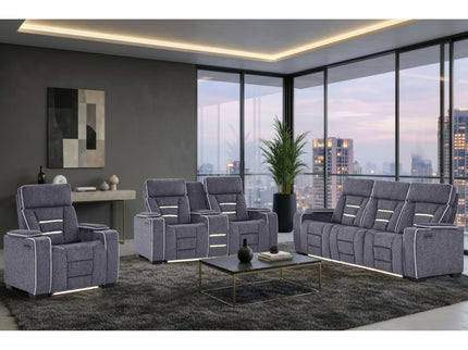Austin - Reclining Sofa With Storage Arms - Gray