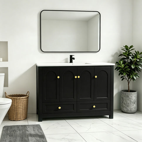 Bathroom Vanity With Sink Combo, 4 Soft Close Doors And 2 Drawers
