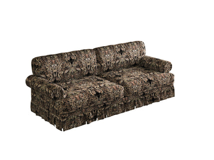 Luxuriously Comfortable Cloud Couch Sofa With Elegant Rolled Arms & Pleated Skirt Design