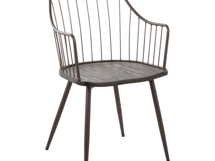 Winston - Farmhouse Style / Dining Chair - Brown / Dark Walnut