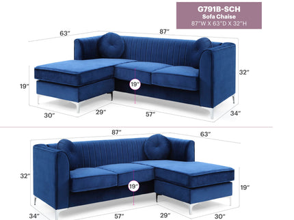 Delray - Micro Suede Sofa Chaise