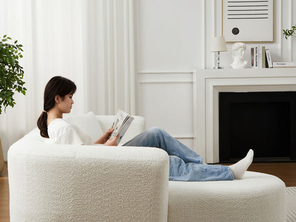 L - Shape Boneless Cloud Couch With 2 Throw Pillows For Living Room