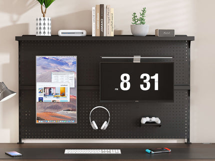 Clamp On Desk Pegboard With Single Monitor Stand