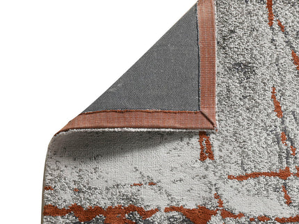 Quarry - 5' X 6.5' Abstract Area Rug - Gray / Orange