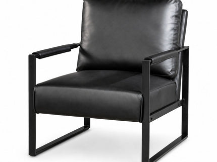 Classic Mid Century Modern Accent Chair With Durable Square Metal Frame, Armchair