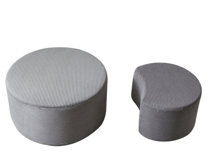 Modern Upholstered Round Coffee Table For Living Room (Set of 2)