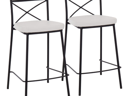 Modern Charlotte - Contemporary Fixed Height Counter Stool (Set of 2)