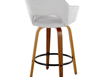Mustang - Contemporary Fixed Height Counter Stool With Swivel With Round Footrest (Set of 2)