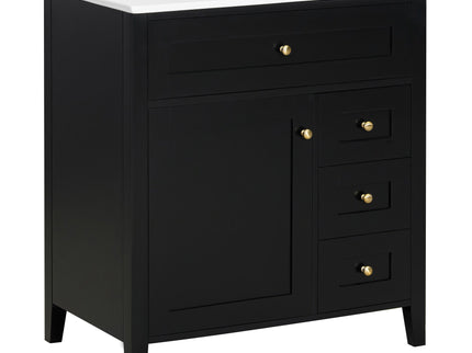 Bathroom Vanity With Sink, 3 Drawers And Adjustable Shelf
