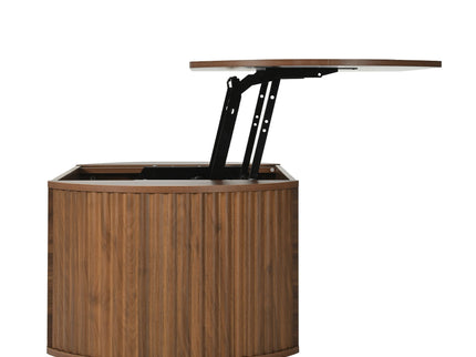 Lift Top Coffee Table With Hidden Compartment, Modern Oval Lift Tabletop For Home Living Room