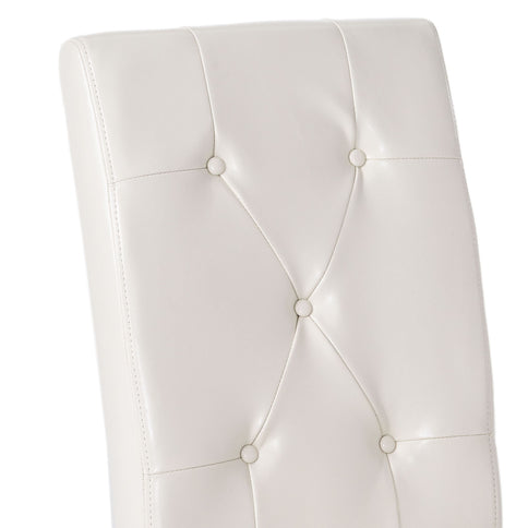 Carter - 5 Tuft Dining Chair With Button Tufted Backrest And Espresso Legs - Ivory