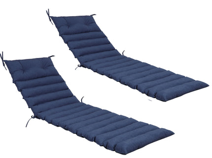 2 Piece Outdoor Chaise Lounge Chair Cushion Set
