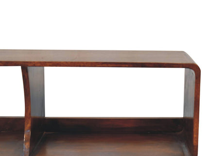 Curved Double Slot Media Unit - Dark Brown