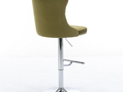 Swivel Barstools Adjusatble Seat Height From 25-33", Modern Upholstered Base Bar Stools With Backs Comfortable Tufted For Home Pub And Kitchen Island (Set of 2)