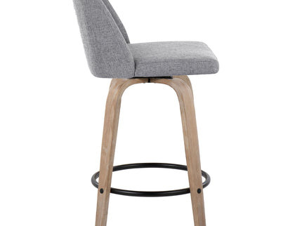 Toriano - Contemporary Fixed-Height Counter Stool & Swivel With Round Footrest (Set of 2)