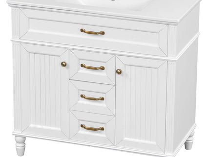 Modern Freestanding Bathroom Vanity With Sink, Cabinet, Soft-Close Drawers, Tip-Out Tray