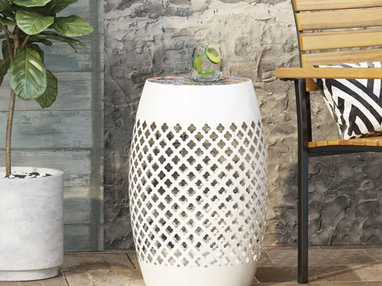 Roswell - Outdoor Side Table With Mosaic Tile Top
