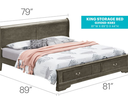 Upholstered Panel Sleigh Bed Design