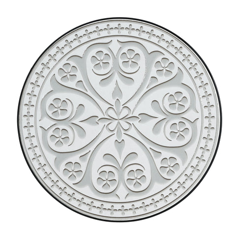 Outdoor Round Side Table With Mosaic Style Top And Curved Iron Legs