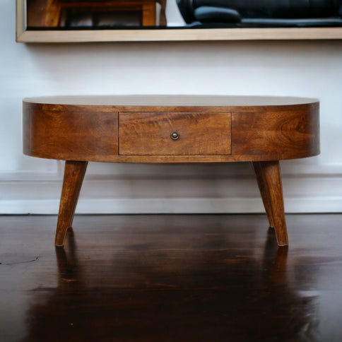 Rounded Wood Table