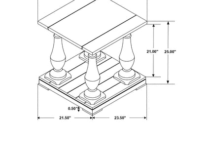 Byer - Rectangular Side End Table Coffee - Coffee