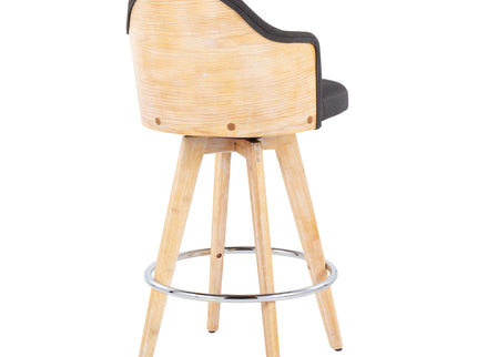 Ahoy - Contemporary Fixed Height Counter Stool & Round Footrest (Set of 2)