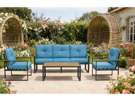 Oversized Outdoor Conversation Set, 5 Seater - Blue