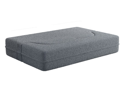 Modern Floor Sofa, With 2 Pillows, Convertible Teddy Fabric Foam Filled Bed