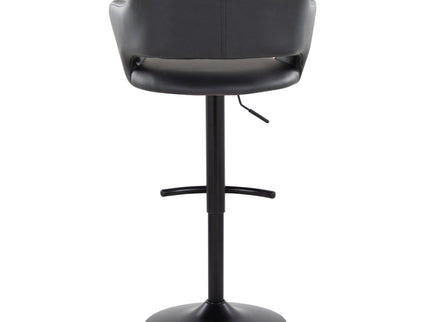 Margarite - Contemporary Adjustable Barstool With Swivel With Rounded T Footrest (Set of 2)