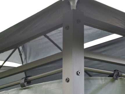 Outsunny - Patio Gazebo, Outdoor Gazebo Canopy Shelter With Curtains, Vented Roof, Steel Frame For Garden, Lawn, Backyard And Deck, - Sage Gray