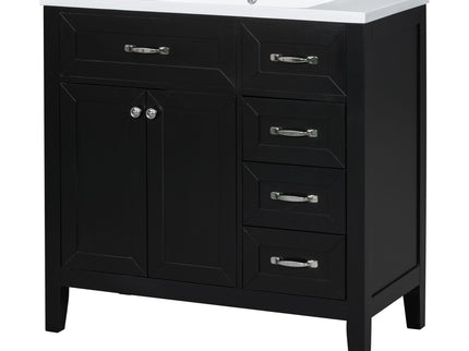 Modern Bathroom Vanity With Sink, Freestanding With Drawers And Doors
