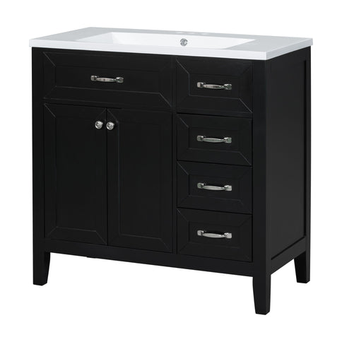 Modern Bathroom Vanity With Sink, Freestanding With Drawers And Doors