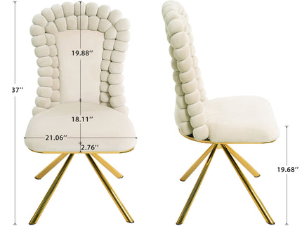 Upholstered Swivel Dining Chairs (Set of 2)