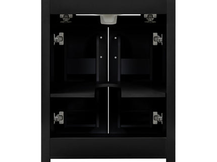 Modern Bathroom Vanity With Ceramic Sink, Soft-Close Doors, Flip Drawer, U-Shaped Shelves, Elegant Storage Solution