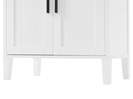 Freestanding Tall Bathroom Cabinet With Soft Close Doors And Adjustable Shelves