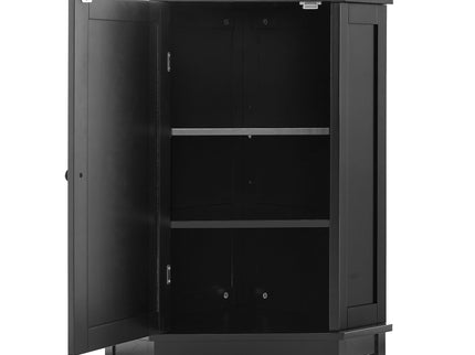 Bathroom Cabinet Triangle Corner Storage Cabinet With Adjustable Shelf Modern Style