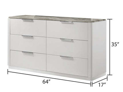 Jazz - 6 Drawer Dresser (Mirror Not Included) - White