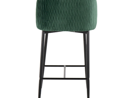 Fran - Pleated Waves Contemporary Fixed Height Counter Stool (Set of 2)