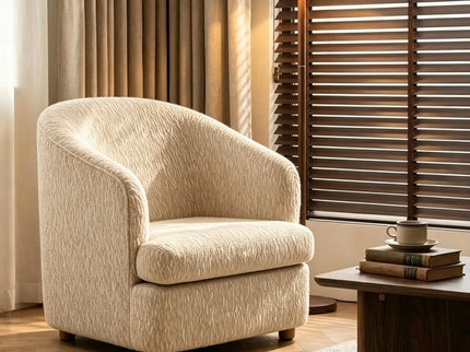 Arm Lounge Chair With Removable Seat Cushion - Light Brown
