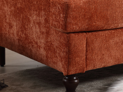 Mid Century Modern Fabric Loveseat Sofa, 2 Seat Upholstered Couch