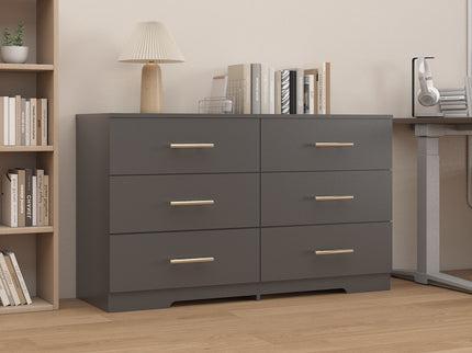 Large 6 Drawers Chest Of Drawer Dressers Table With Handle